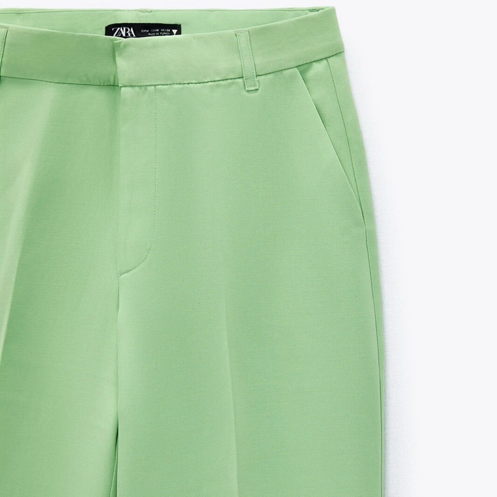 Zara Mint Green Straight Leg Pants Size XS New With Tags - Picture 6 of 8